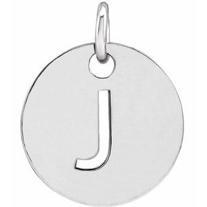 14K White Initial J Pendant Siddiqui Jewelers