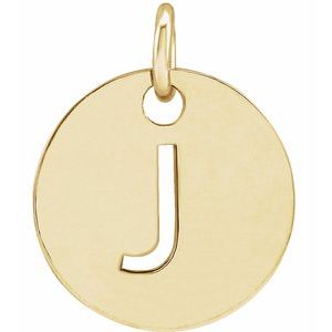 18K Yellow Gold-Plated Sterling Silver Initial J Pendant Siddiqui Jewelers