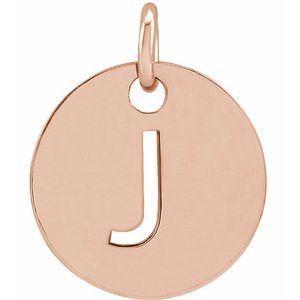 14K Rose Initial J Pendant Siddiqui Jewelers