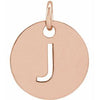 18K Rose Gold-Plated Sterling Silver Initial J Pendant Siddiqui Jewelers