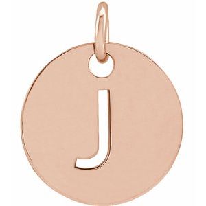 18K Rose Gold-Plated Sterling Silver Initial J Pendant Siddiqui Jewelers