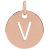 14K Rose Initial V Pendant Siddiqui Jewelers