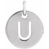 14K White Initial U Pendant Siddiqui Jewelers