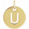 18K Yellow Gold-Plated Sterling Silver Initial U Pendant Siddiqui Jewelers