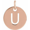 18K Rose Gold-Plated Sterling Silver Initial U Pendant Siddiqui Jewelers