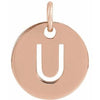 14K Rose Initial U Pendant Siddiqui Jewelers