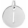 Sterling Silver Initial I 10 mm Disc Pendant-Siddiqui Jewelers