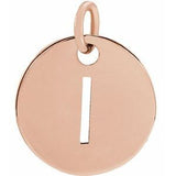 18K Rose Gold-Plated Sterling Silver Initial I Pendant Siddiqui Jewelers
