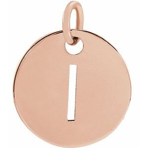 18K Rose Gold-Plated Sterling Silver Initial I Pendant Siddiqui Jewelers