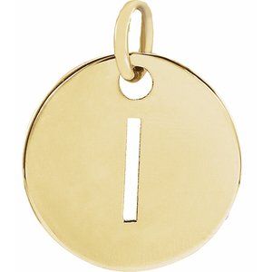 18K Yellow Gold-Plated Sterling Silver Initial I Pendant Siddiqui Jewelers