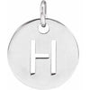 14K White Initial H Pendant Siddiqui Jewelers