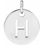 14K White Initial H Pendant Siddiqui Jewelers