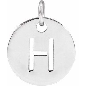 Sterling Silver Initial H Pendant Siddiqui Jewelers