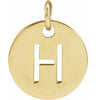 18K Yellow Gold-Plated Sterling Silver Initial H Pendant Siddiqui Jewelers