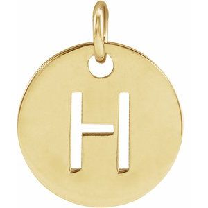 18K Yellow Gold-Plated Sterling Silver Initial H Pendant Siddiqui Jewelers