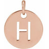 14K Rose Initial H Pendant Siddiqui Jewelers