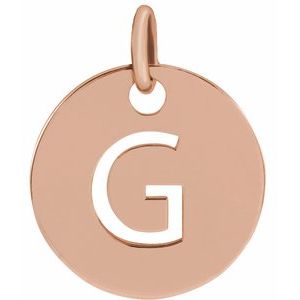 18K Rose Gold-Plated Sterling Silver Initial G Pendant Siddiqui Jewelers