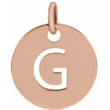 14K Rose Initial G Pendant Siddiqui Jewelers