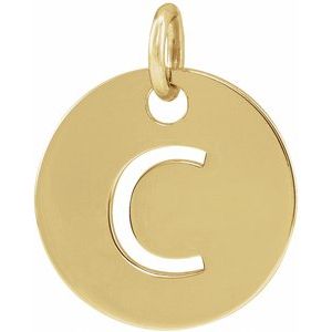 18K Yellow Gold-Plated Sterling Silver Initial C Pendant Siddiqui Jewelers