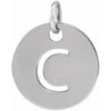 14K White Initial C Pendant Siddiqui Jewelers