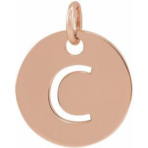 18K Rose Gold-Plated Sterling Silver Initial C Pendant Siddiqui Jewelers