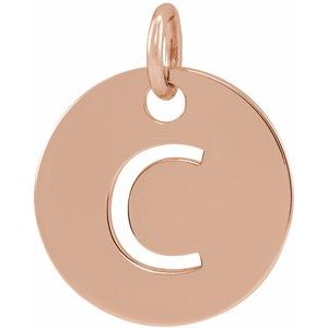 14K Rose Initial C Pendant Siddiqui Jewelers