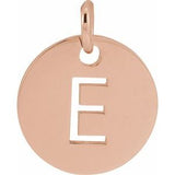 18K Rose Gold-Plated Sterling Silver Initial E Pendant Siddiqui Jewelers