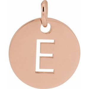 18K Rose Gold-Plated Sterling Silver Initial E Pendant Siddiqui Jewelers