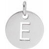 14K White Initial E 10 mm Disc Pendant-Siddiqui Jewelers