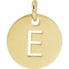 18K Yellow Gold-Plated Sterling Silver Initial E 10 mm Disc Pendant-Siddiqui Jewelers