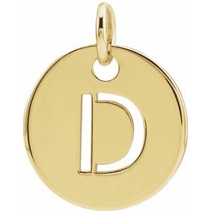 18K Yellow Gold-Plated Sterling Silver Initial D Pendant Siddiqui Jewelers