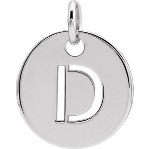 14K White Initial D Pendant Siddiqui Jewelers