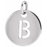 14K White Initial B Pendant Siddiqui Jewelers