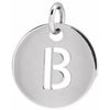 Sterling Silver Initial B 10 mm Disc Pendant-Siddiqui Jewelers