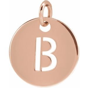 18K Rose Gold-Plated Sterling Silver Initial B Pendant Siddiqui Jewelers