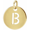 18K Yellow Gold-Plated Sterling Silver Initial B 10 mm Disc Pendant-Siddiqui Jewelers