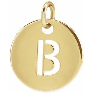 18K Yellow Gold-Plated Sterling Silver Initial B Pendant Siddiqui Jewelers