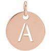 14K Rose Initial A Pendant Siddiqui Jewelers