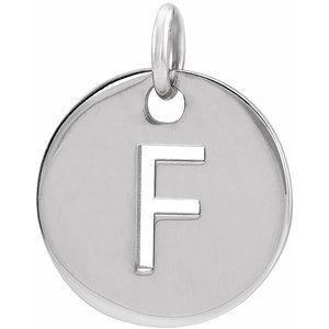 Sterling Silver Initial F Pendant Siddiqui Jewelers