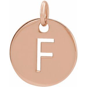 18K Rose Gold-Plated Sterling Silver Initial F Pendant Siddiqui Jewelers
