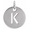 14K White Initial K Pendant Siddiqui Jewelers