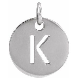 14K White Initial K Pendant Siddiqui Jewelers