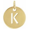 18K Yellow Gold-Plated Sterling Silver Initial K Pendant Siddiqui Jewelers