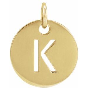 18K Yellow Gold-Plated Sterling Silver Initial K Pendant Siddiqui Jewelers