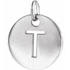 14K White Initial T Pendant Siddiqui Jewelers