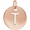 18K Rose Gold-Plated Sterling Silver Initial T Pendant Siddiqui Jewelers