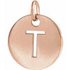 14K Rose Initial T Pendant Siddiqui Jewelers