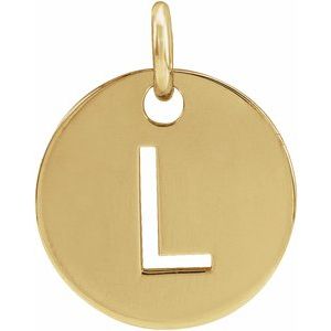 18K Yellow Gold-Plated Sterling Silver Initial L Pendant Siddiqui Jewelers