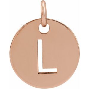 18K Rose Gold-Plated Sterling Silver Initial L Pendant Siddiqui Jewelers
