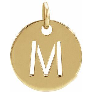 18K Yellow Gold-Plated Sterling Silver Initial M Pendant Siddiqui Jewelers